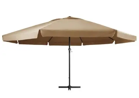 Umbrelă soare de exterior cu stâlp aluminiu gri taupe 600 cm - 2/5