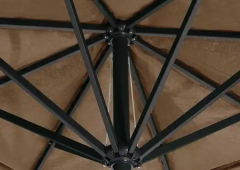Umbrelă soare de exterior cu stâlp aluminiu gri taupe 600 cm - 5/5
