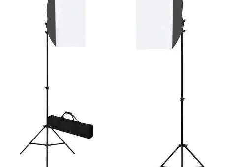 Lumini de studio profesionale, 2 buc., negru, 40 x 60 cm, oțel - 1/5