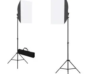 vidaXL Lumini de studio profesionale, 2 buc., negru, 40 x 60 cm, oțel