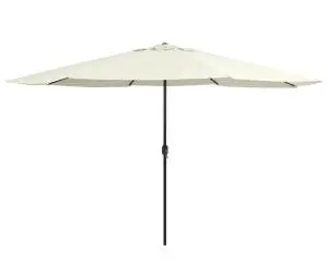 vidaXL Umbrelă de soare de grădină, stâlp metalic, alb nisipiu 390 cm