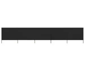 vidaXL Paravan anti-vânt cu 5 panouri, negru, 600 x 120 cm, textil