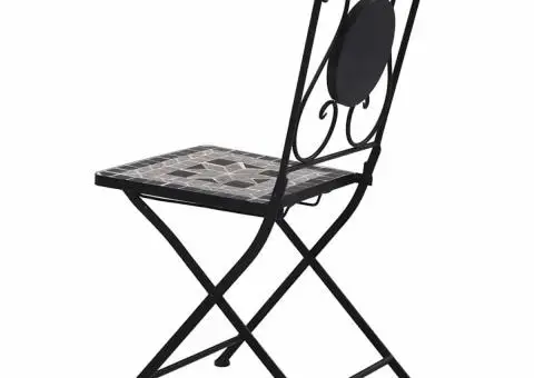 Scaune bistro cu mozaic, 2 buc., gri - 4/5