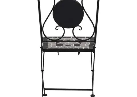 Scaune bistro cu mozaic, 2 buc., gri - 5/5