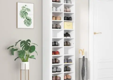 Pantofar, alb, 54x34x183 cm, PAL - 1/5