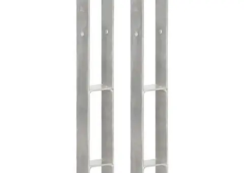 Ancore de gard, 2 buc., argintiu, 7x6x60 cm, oțel galvanizat - 1/5