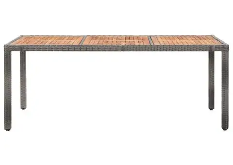 Set mobilier de exterior cu perne, 9 piese, gri, poliratan - 3/5