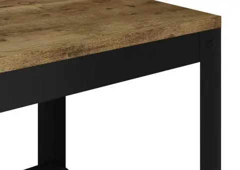 Măsuță de cafea, maro închis & negru, 90x45x45 cm, MDF și fier - 5/5