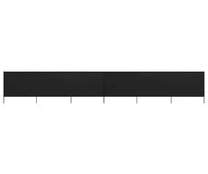vidaXL Paravan anti-vânt cu 6 panouri, negru, 800 x 80 cm, textil