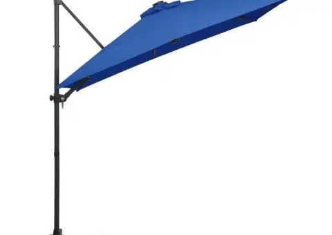 Umbrelă consolă cu LED, stâlp din oțel albastru azur 250x250 cm - 4/5