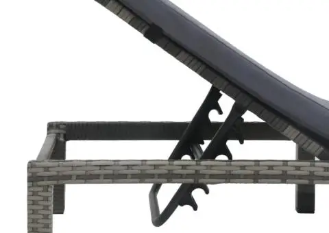 Șezlong cu pernă, antracit, poliratan - 5/5