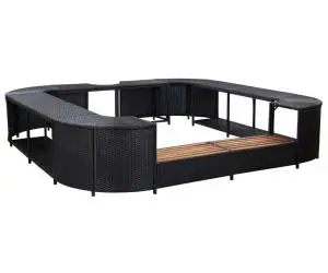vidaXL Mobilier împrejmuire spa negru 268x268x55 cm poliratan pătrat