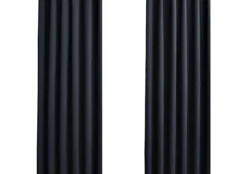 Draperii opace cu cârlige, 2 buc., antracit, 140 x 225 cm - 2/5