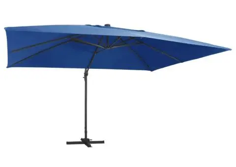 Umbrelă în consolă cu LED stâlp din aluminiu albastru 400x300cm - 1/5