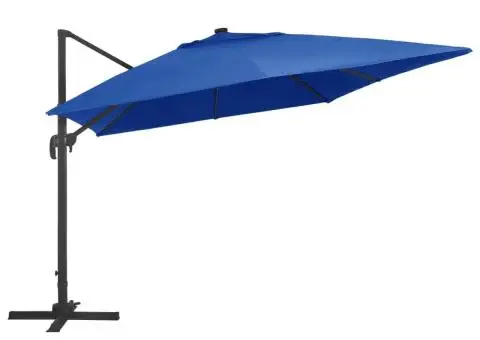 Umbrelă în consolă cu LED stâlp din aluminiu albastru 400x300cm - 3/5