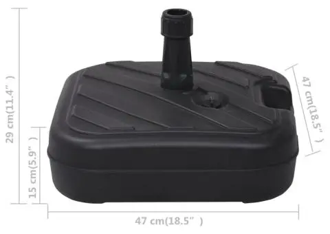 Suport de umbrelă, negru, 24 L, umplere cu nisip/apă - 5/5
