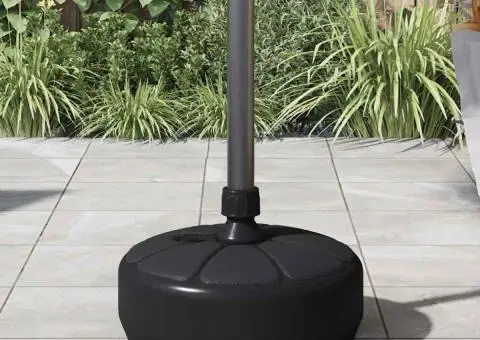 Suport de umbrelă, negru, 15 L, umplere cu nisip/apă - 3/5