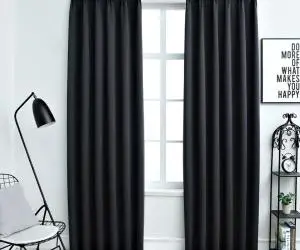 vidaXL Draperii opace cu cârlige, 2 buc., negru, 140 x 175 cm