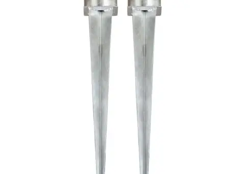 Țăruși de sol, 2 buc., argintiu, 12 x 91 cm, oțel galvanizat - 1/5