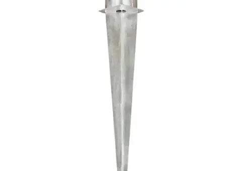 Țăruși de sol, 2 buc., argintiu, 12 x 91 cm, oțel galvanizat - 2/5