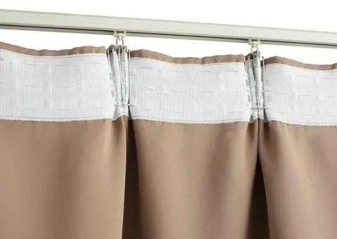 Draperii opace, 2 buc., gri taupe, 140 x 245 cm, cu cârlige - 4/5