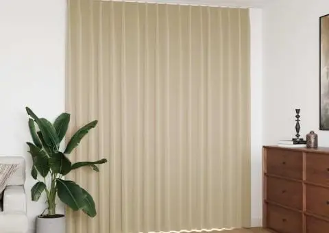 Draperie opacă, bej, 290 x 245 cm, cu cârlige - 1/5