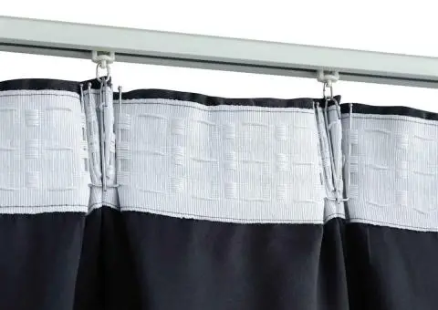 Draperii opace cu cârlige, 2 buc., antracit, 140 x 175 cm - 3/5