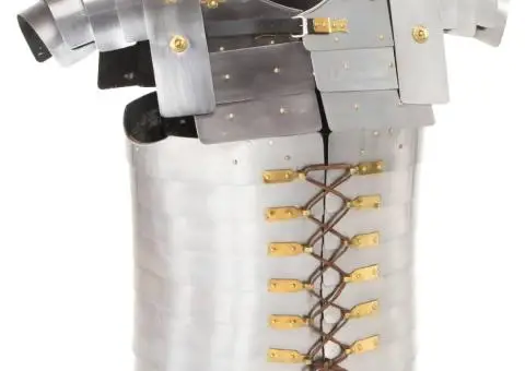 Armură soldat roman, jocuri de rol, argintiu, oțel - 1/5