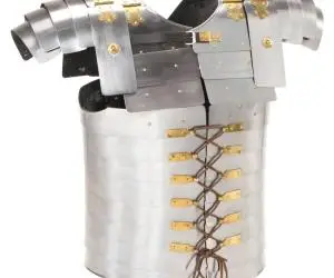vidaXL Armură soldat roman, jocuri de rol, argintiu, oțel