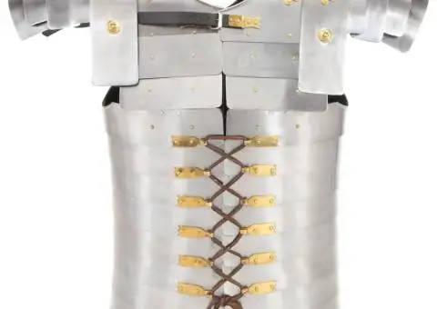 Armură soldat roman, jocuri de rol, argintiu, oțel - 2/5