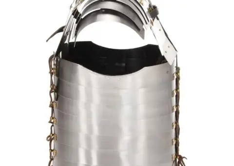 Armură soldat roman, jocuri de rol, argintiu, oțel - 3/5