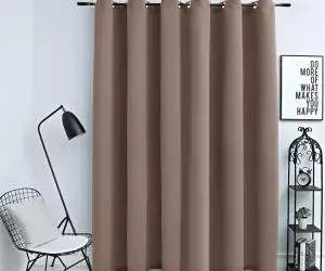 vidaXL Draperie opacă cu inele metalice, gri taupe, 290 x 245 cm