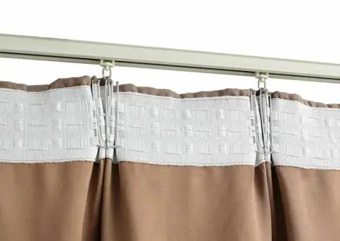 Draperii opace cu cârlige, 2 buc., gri taupe, 140 x 225 cm - 4/5