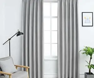 vidaXL Draperii opace cu cârlige, 2 buc., gri, 140 x 225 cm