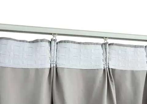 Draperii opace cu cârlige, 2 buc., gri, 140 x 225 cm - 3/5