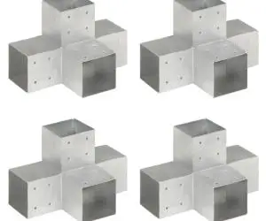 vidaXL Conectori grindă, formă X, 4 buc, 101x101 mm, metal galvanizat