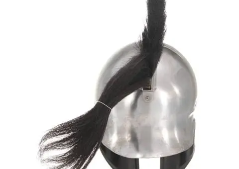Coif războinic grec, aspect antic, joc de rol, argintiu, oțel - 4/5