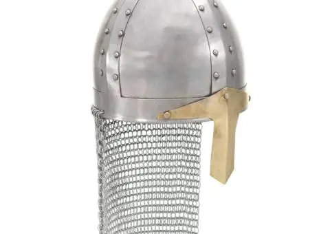 Coif cavaler cruciat antichizat joc de rol argintiu oțel - 1/5