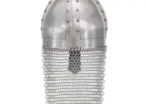 Coif cavaler cruciat antichizat joc de rol argintiu oțel - 4/5