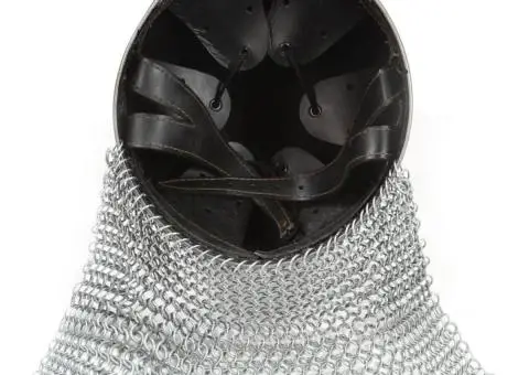 Coif cavaler cruciat antichizat joc de rol argintiu oțel - 5/5