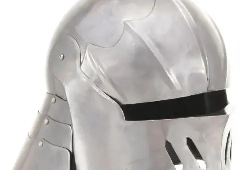 Coif cavaler medieval antichizat jocuri pe roluri argintiu oțel - 1/5