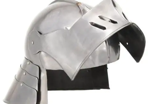 Coif cavaler medieval antichizat jocuri pe roluri argintiu oțel - 2/5