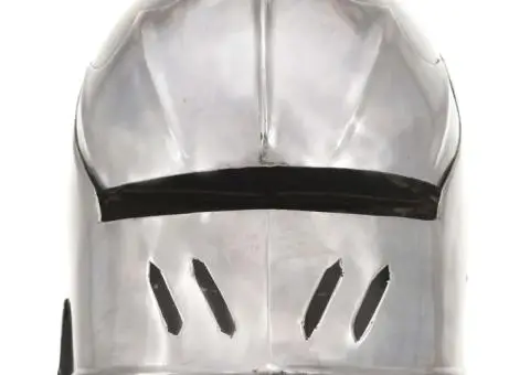 Coif cavaler medieval antichizat jocuri pe roluri argintiu oțel - 3/5