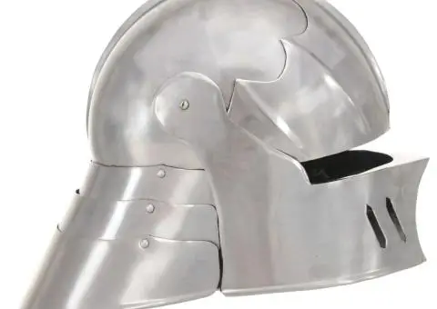 Coif cavaler medieval antichizat jocuri pe roluri argintiu oțel - 4/5