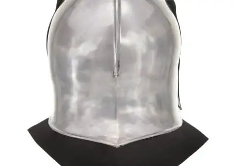 Coif cavaler medieval antic, jocuri de rol, argintiu, oțel - 5/5
