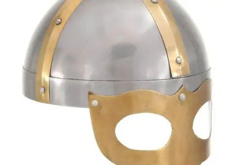 Coif de viking, aspect antic, jocuri pe roluri, argintiu, oțel - 1/5