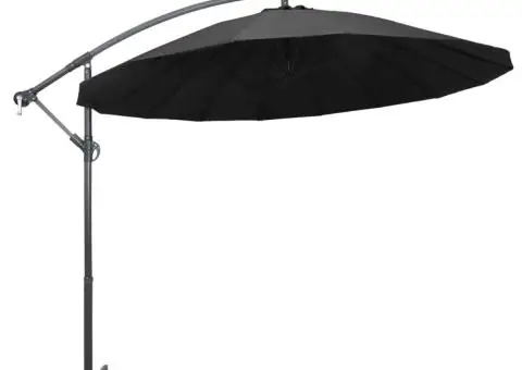 Umbrelă de soare suspendată, antracit, 3 m, stâlp de aluminiu - 1/5