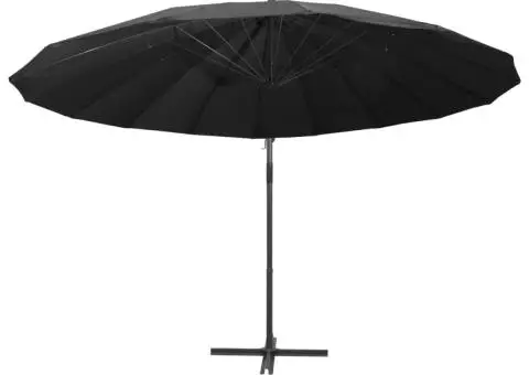 Umbrelă de soare suspendată, antracit, 3 m, stâlp de aluminiu - 3/5