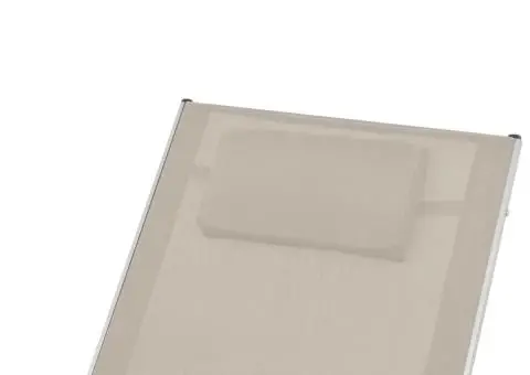 Șezlong cu pernă, crem, aluminiu și textilenă - 5/5