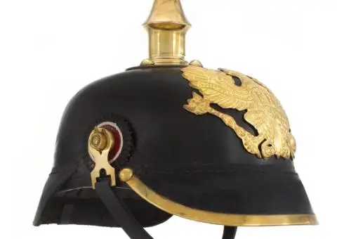 Cască prusacă germană replică antichizată joc de rol negru oțel - 1/5